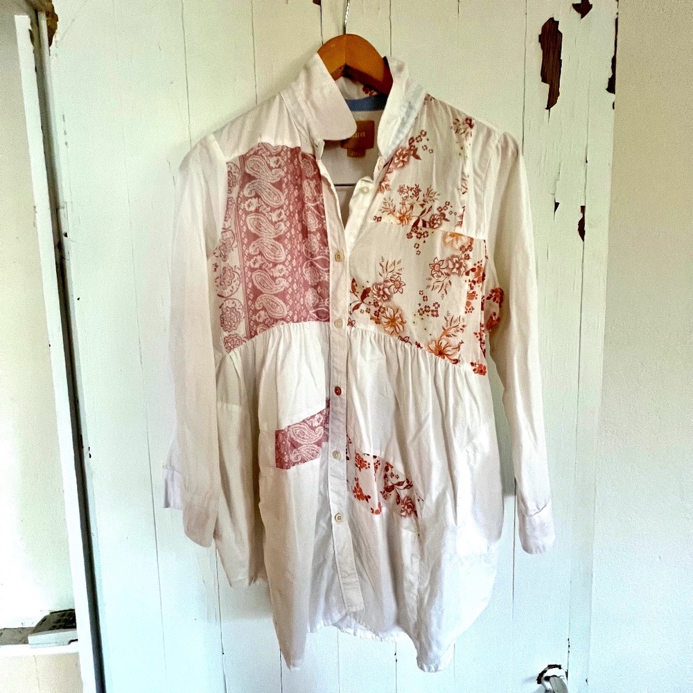 Anthropology Babydoll White Blouse